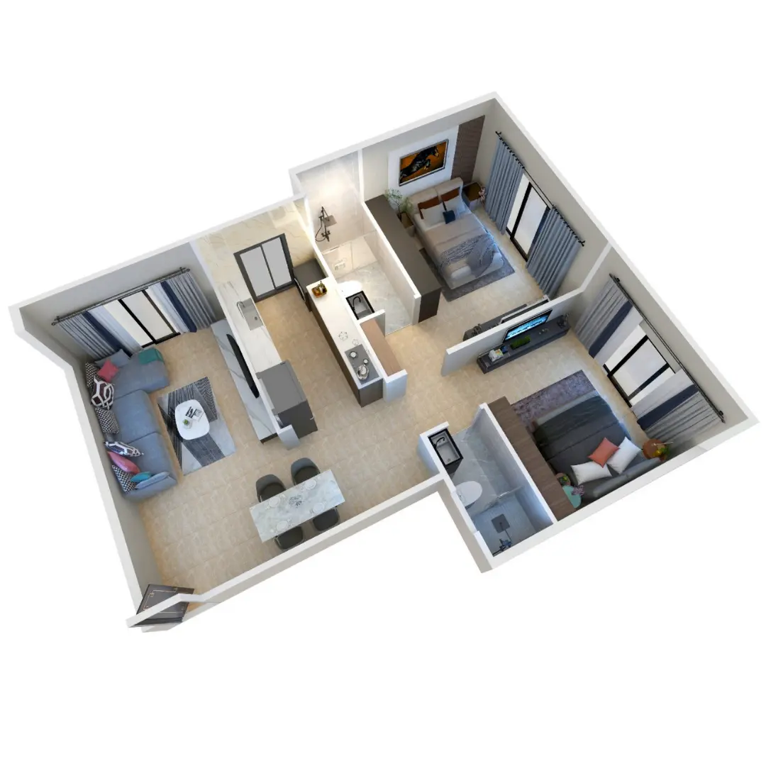 Hum Solaris 2bhk floor plan